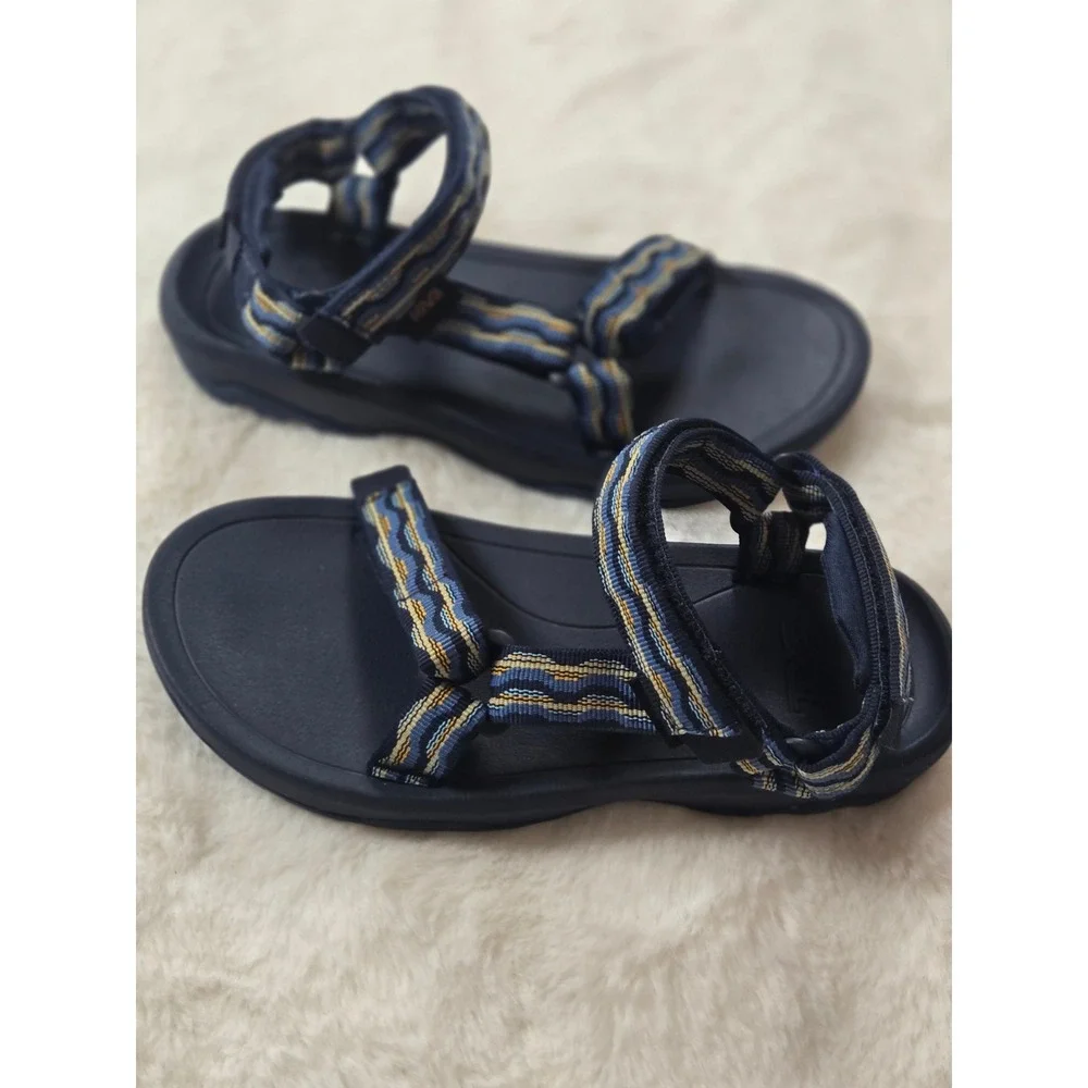 Teva Hurricane XLT2 Kids Sandals Navy Blue Multi Pattern 1019390C Size 2